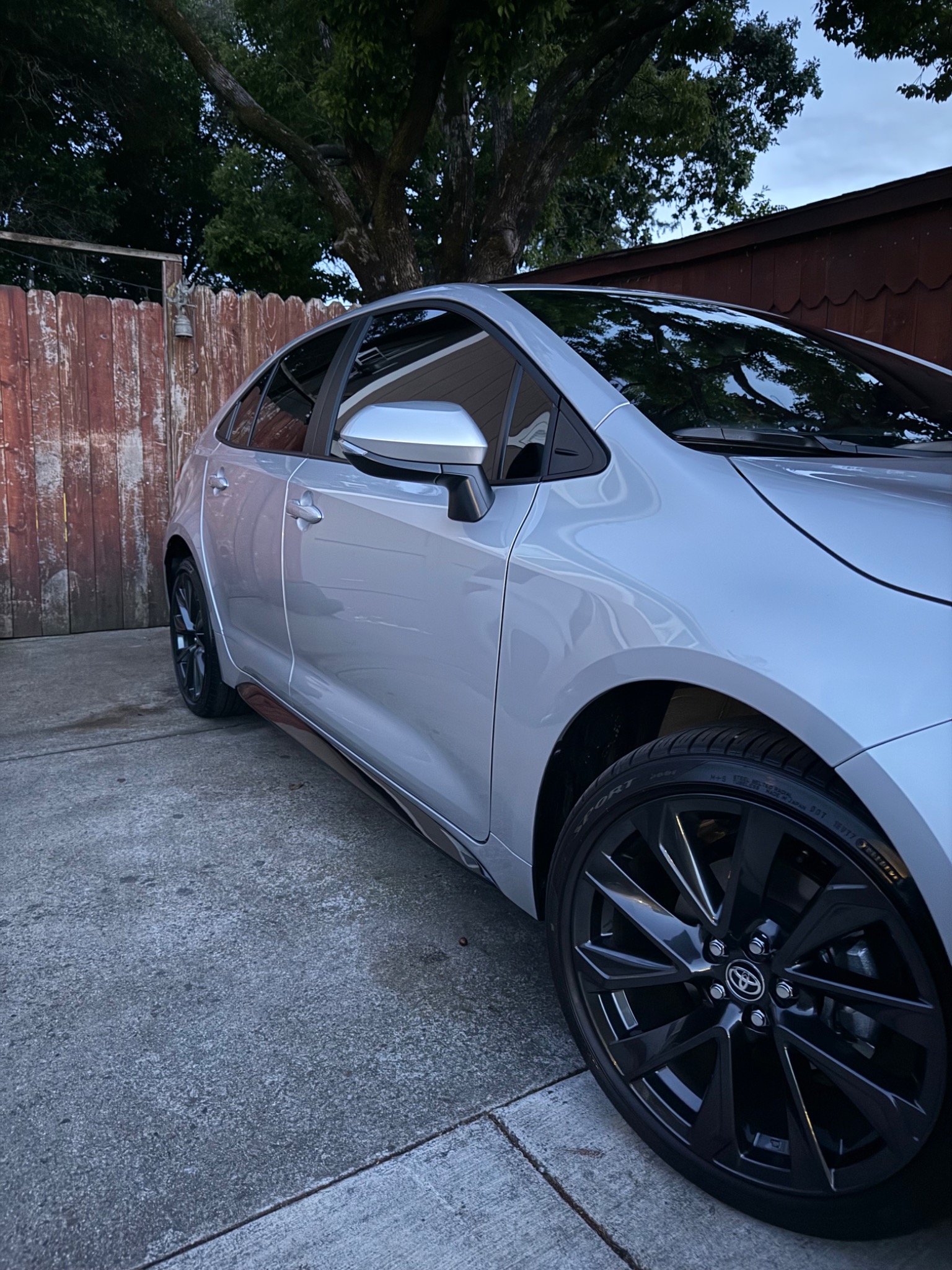 After dark tint on silver sedan in Napa CA